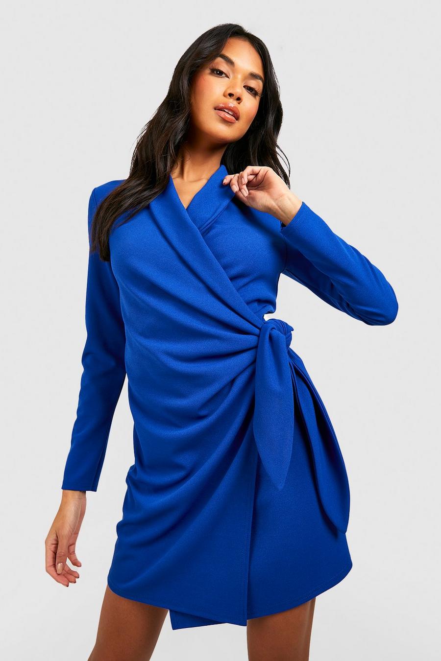Cobalt azzurro Wrap Detail Blazer Dress