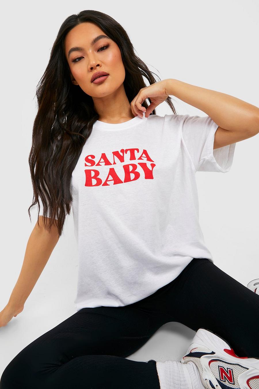 White Santa Baby Oversized Christmas T-shirt image number 1