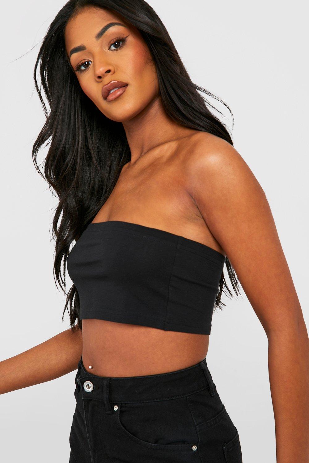 Black bandeau 2025 top outfit