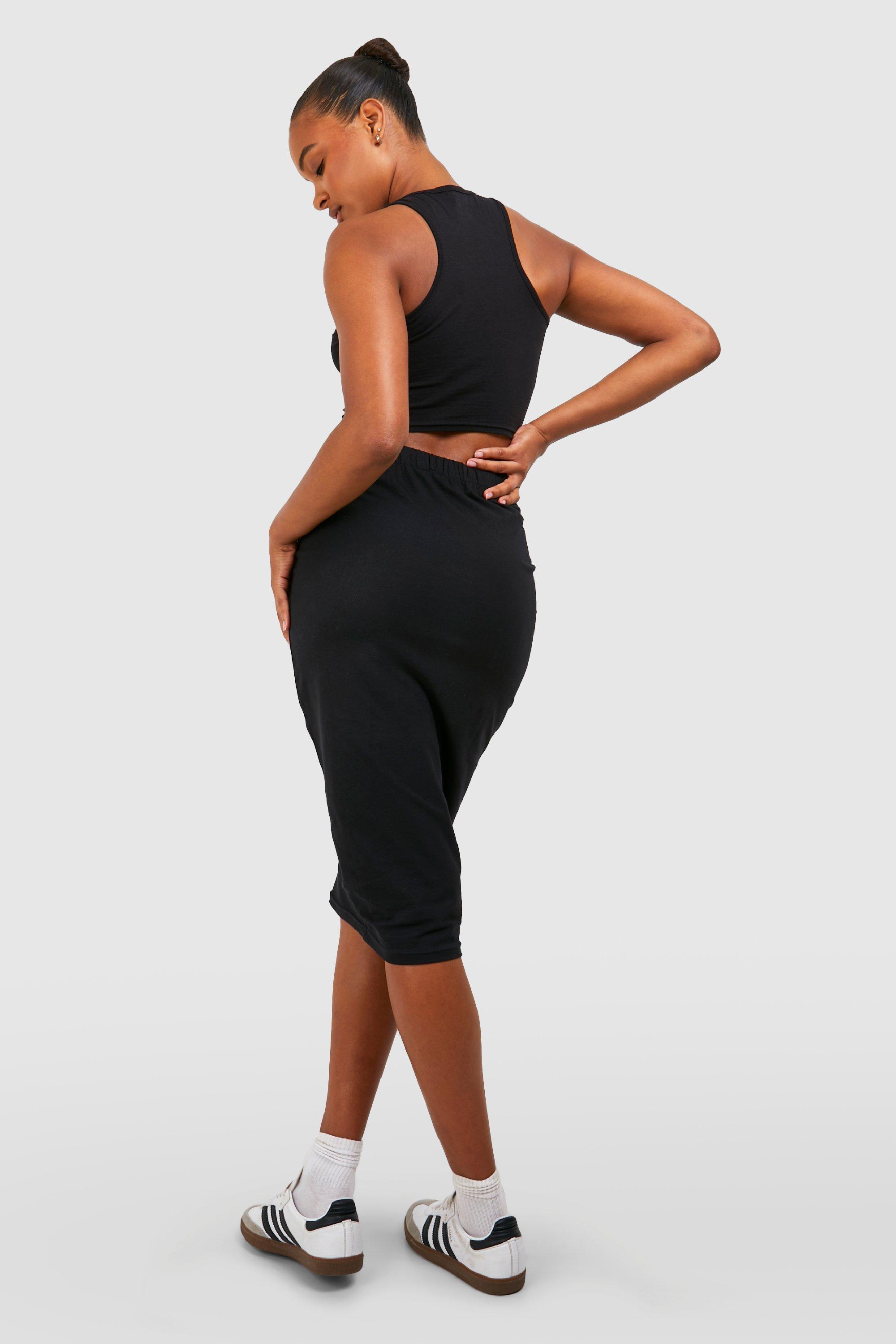 Buy Boohoo Tall Basic Cotton Blend High Rise Leggings In Black