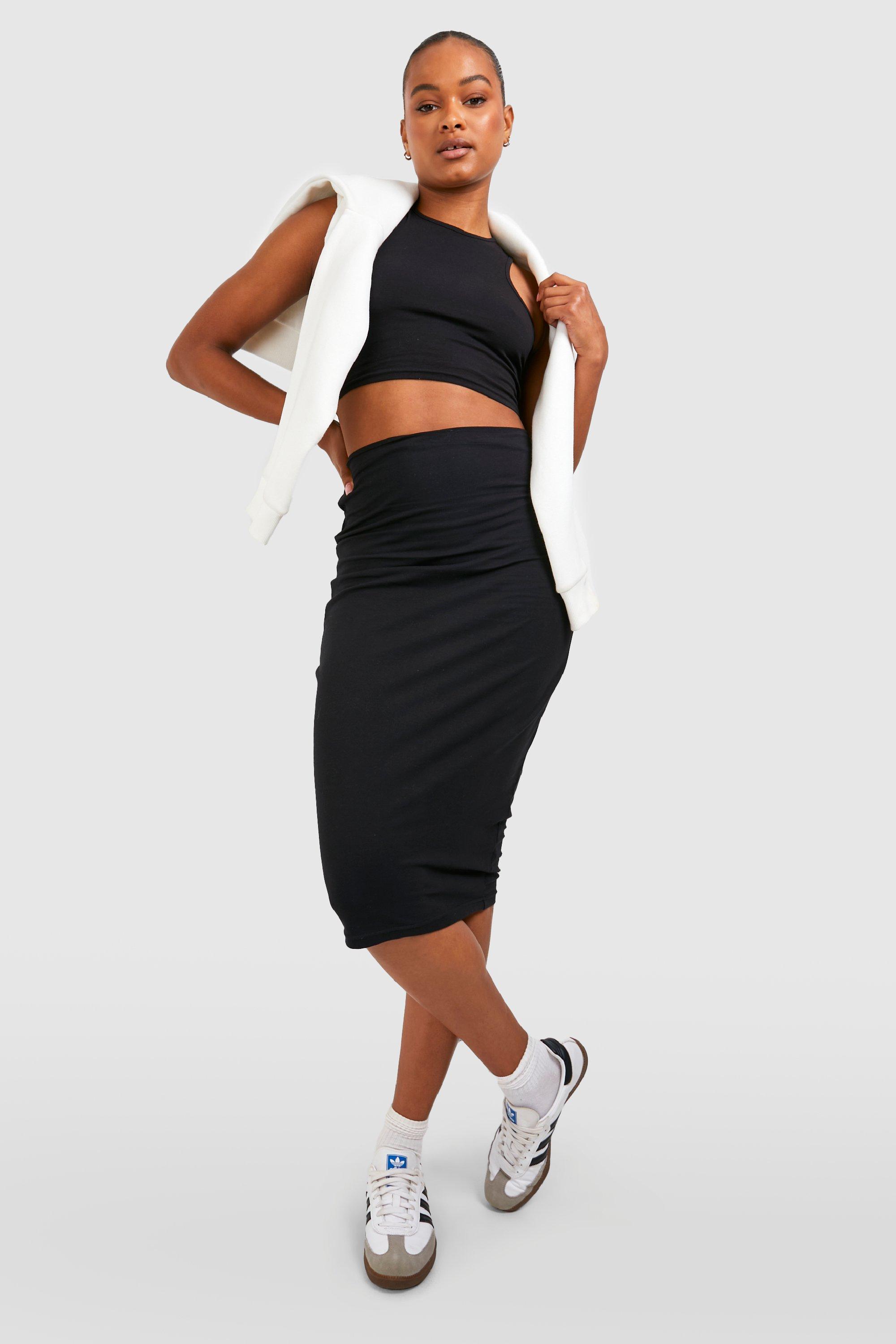 Black bodycon 2025 jersey skirt