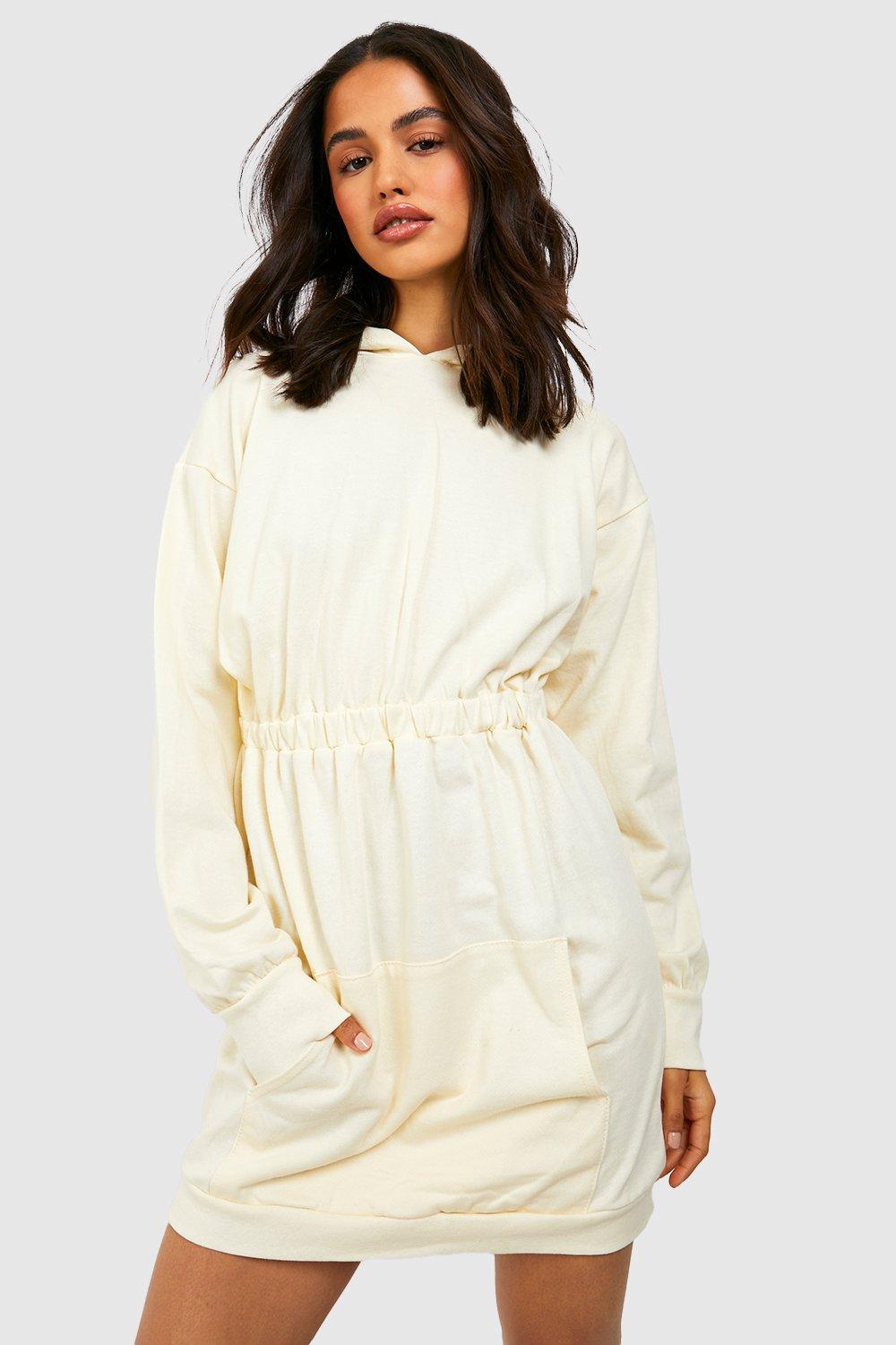 Ruched Waist Sweat Dress boohoo USA