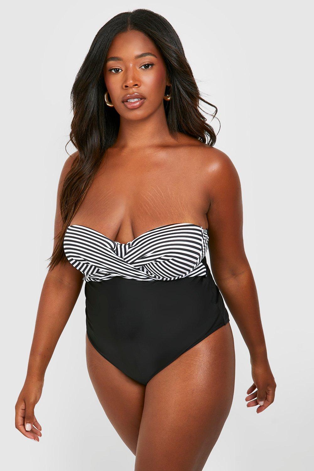 Strapless plus size deals swimsuit