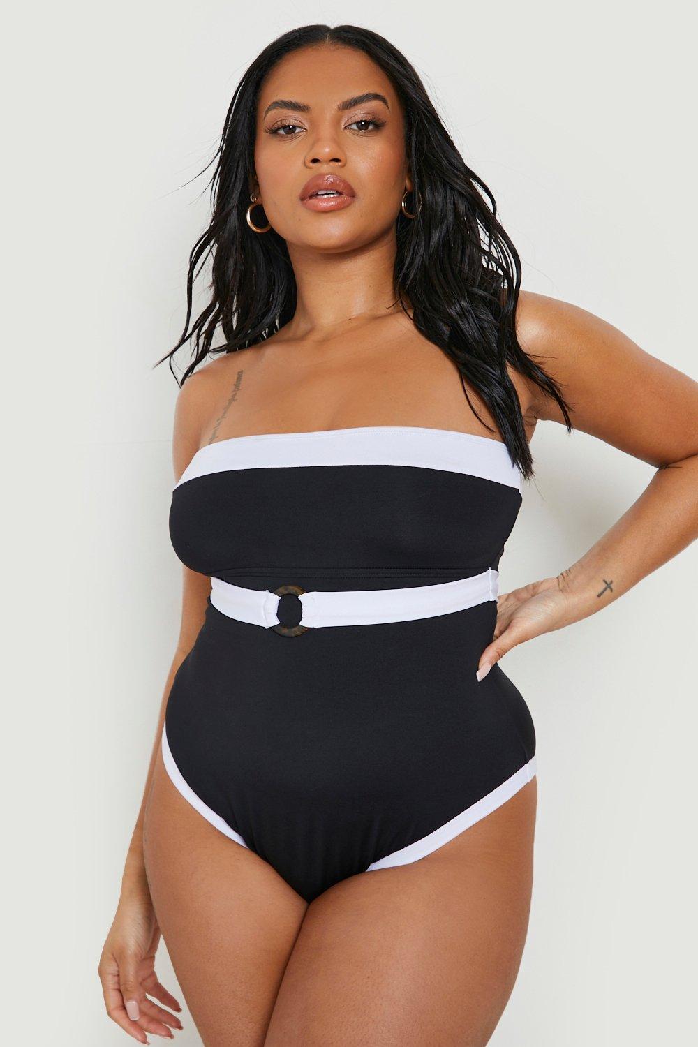 Plus size strapless swim hot sale dress