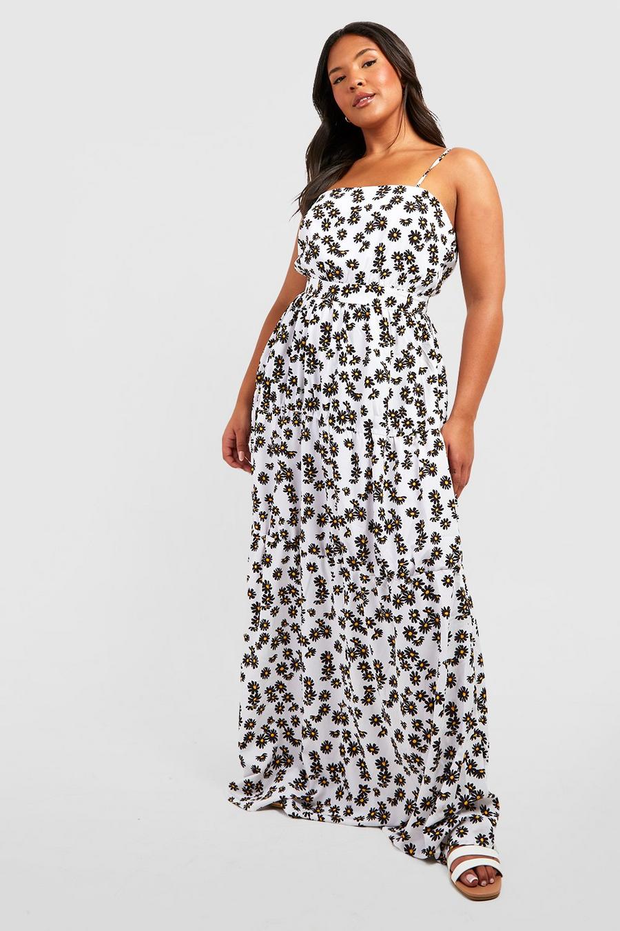 Ivory Plus Daisy Printed Tiered Maxi Dress image number 1
