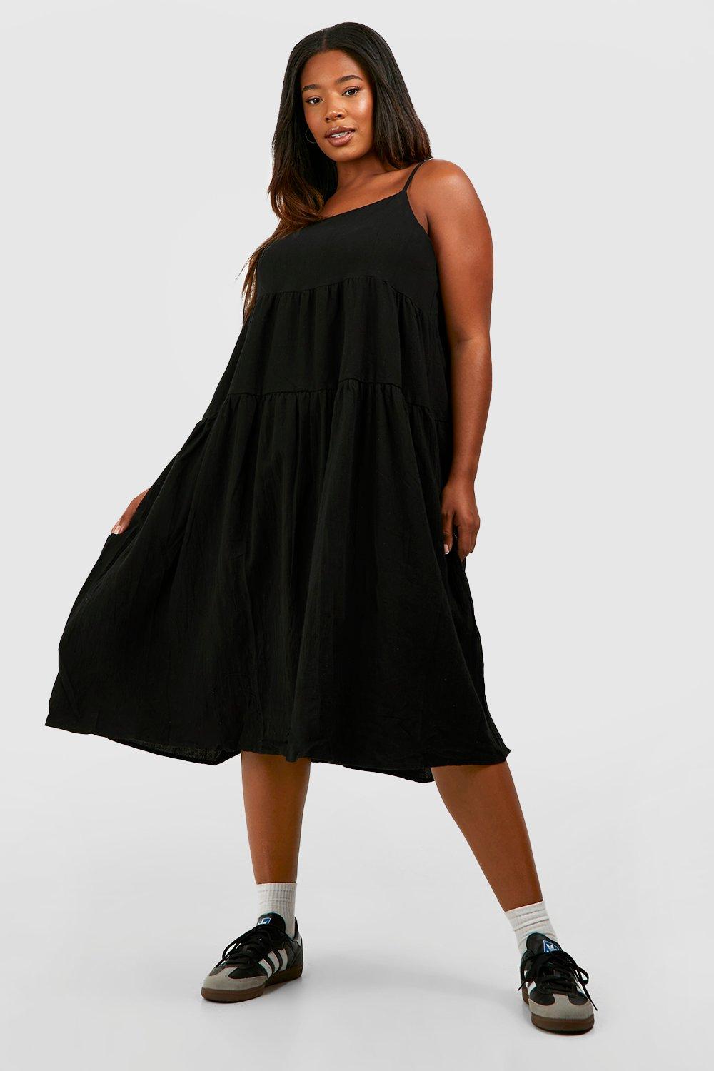 Black midi sales smock dress