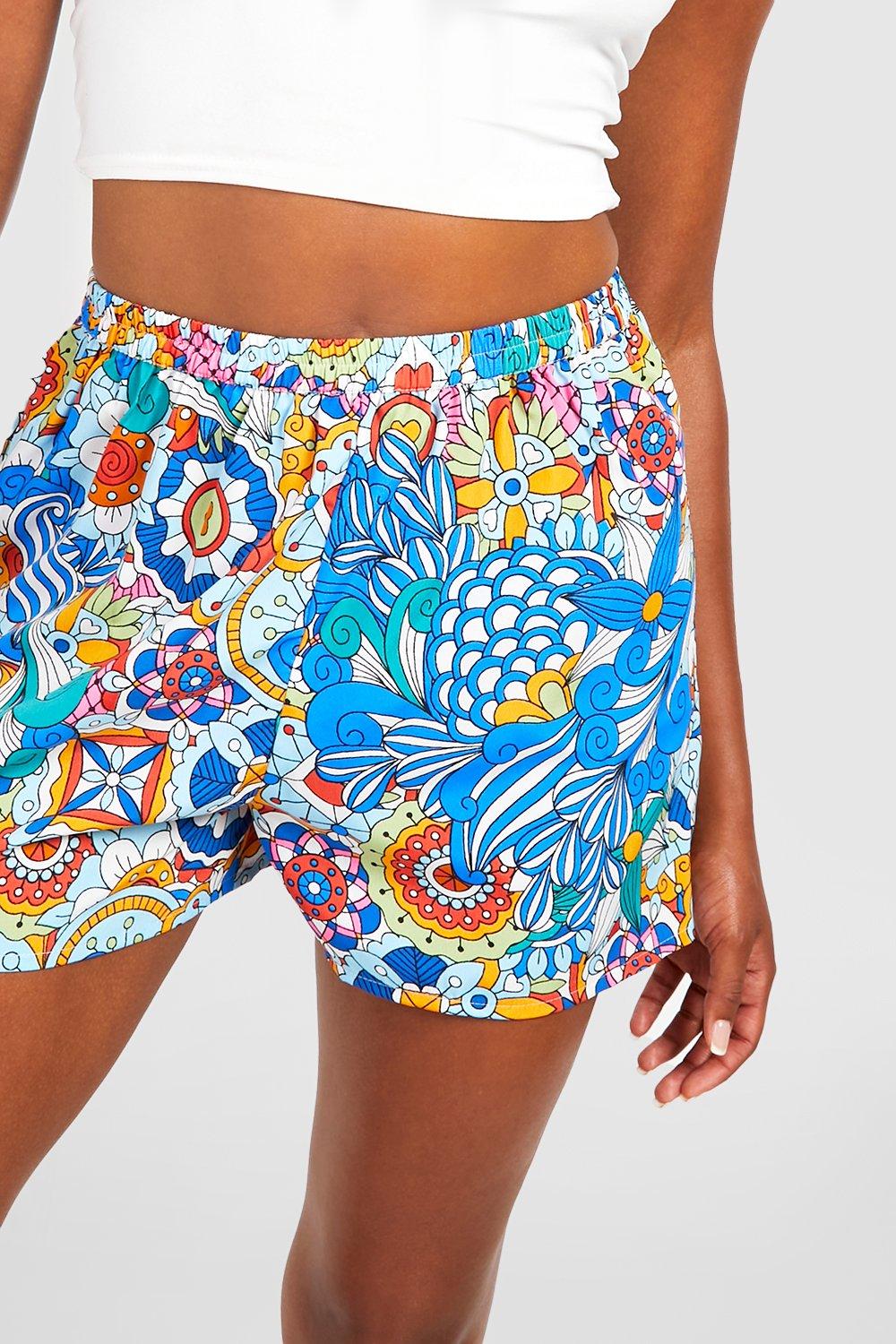 Tall Woven Abstract Paisley Print Shorts