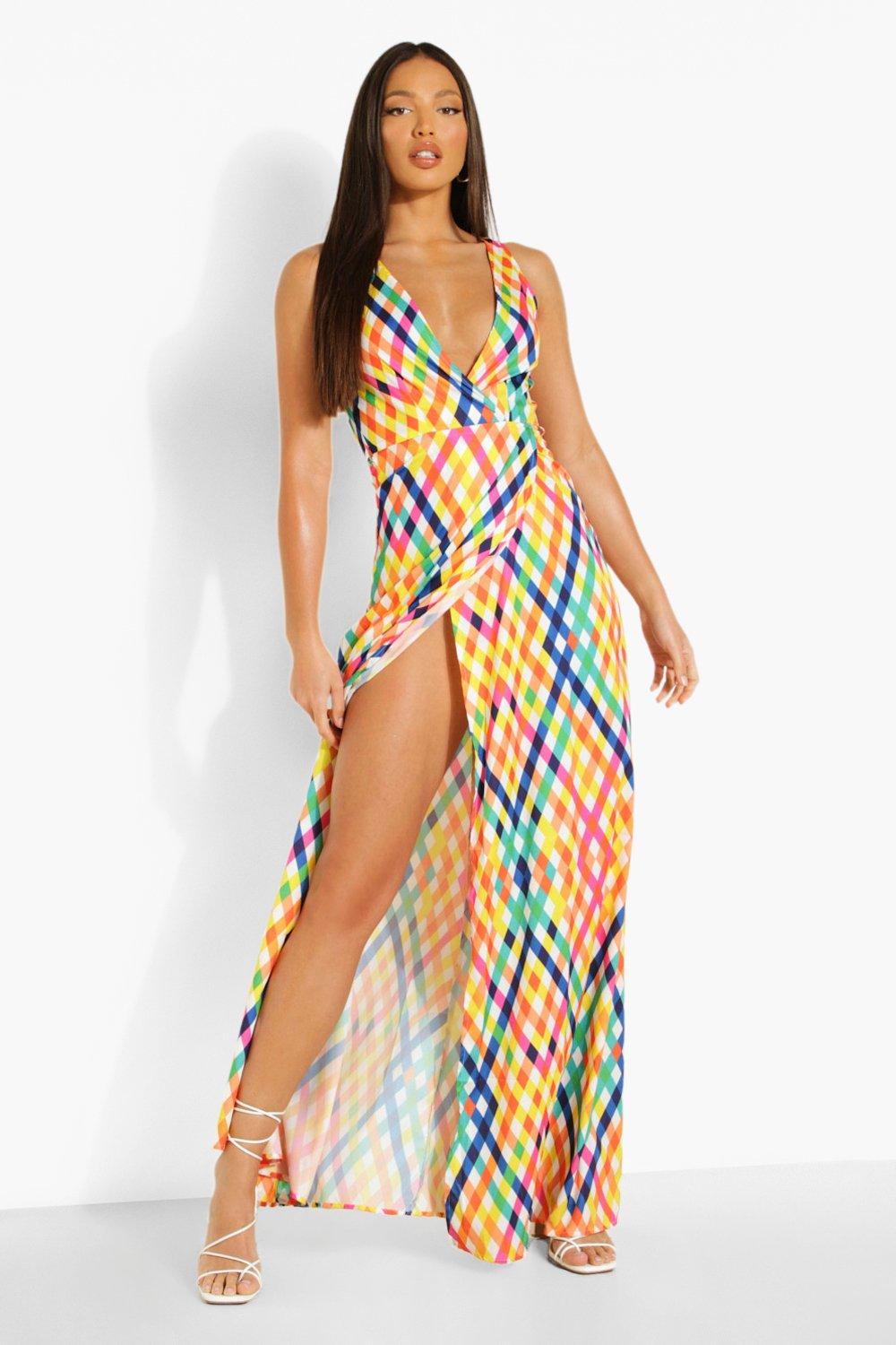 Multi coloured sale dress boohoo