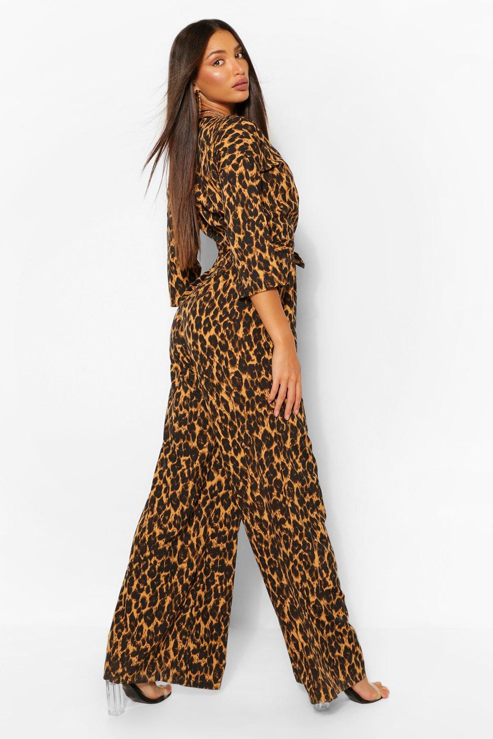 Tall leopard sale print jumpsuit