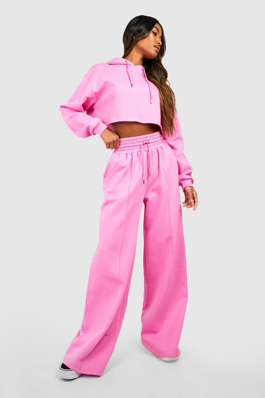 Baby pink Deep Waistband Wide Leg Joggers image number 1