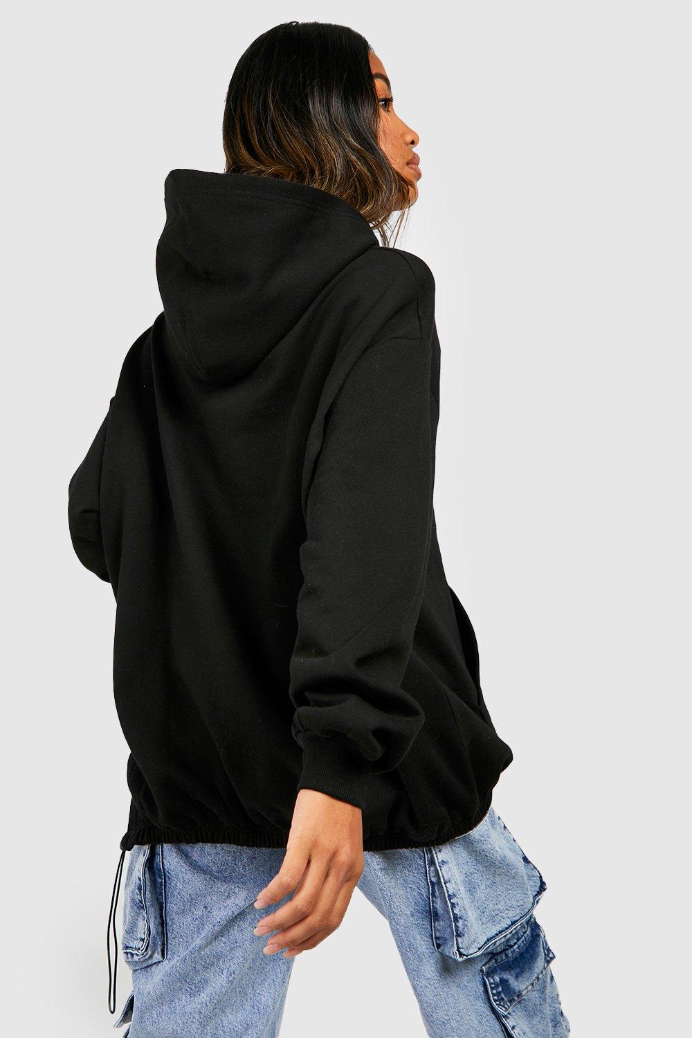 Hooded drawstring boyfriend store trends