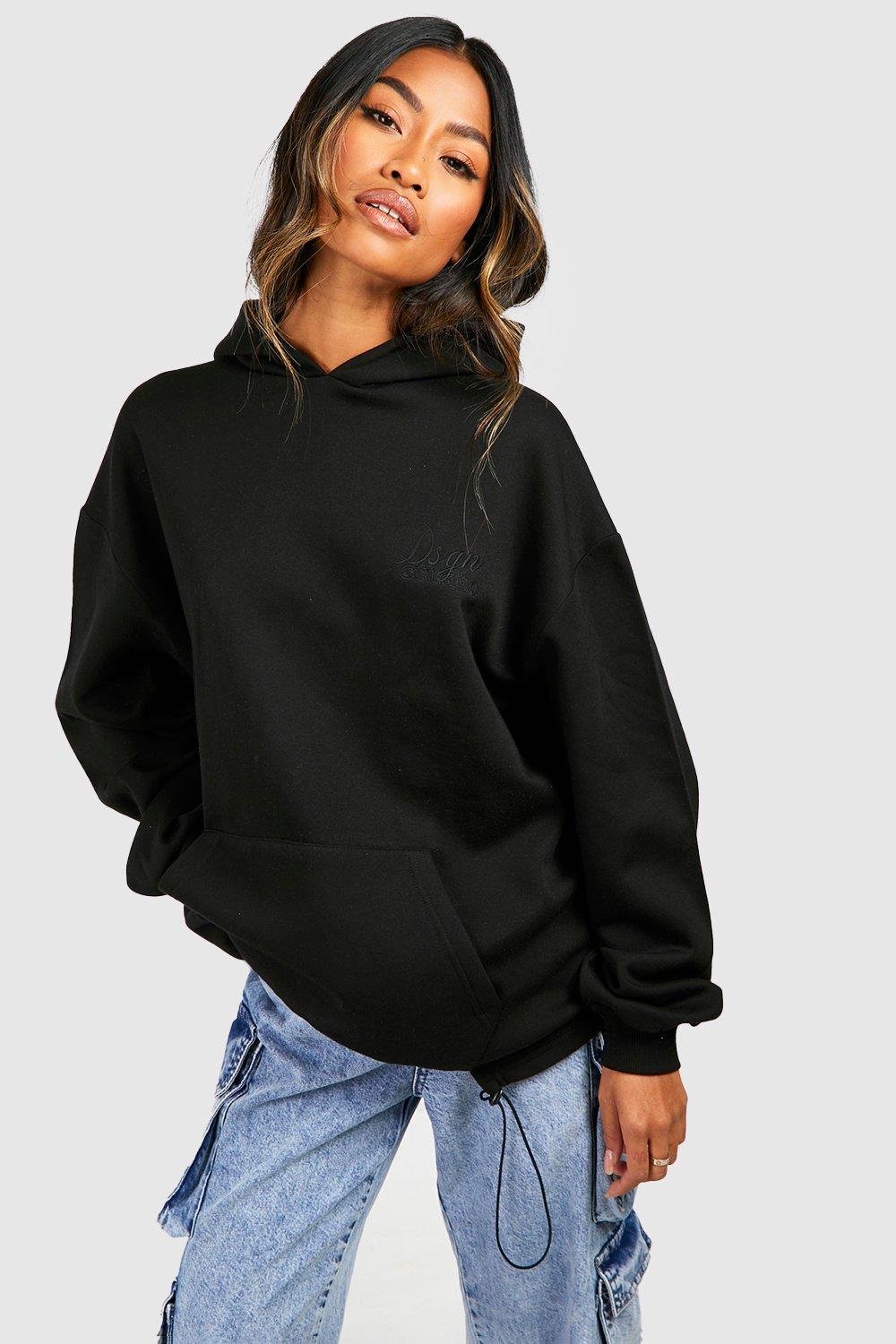 Oversized Drawstring Hem Hoodie boohoo UK