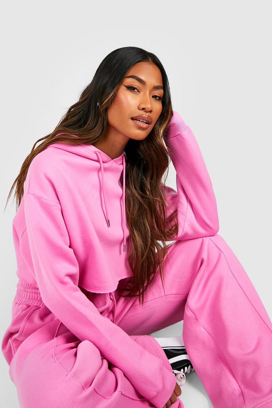 Baby pink Cropped Slouchy Hoodie image number 1