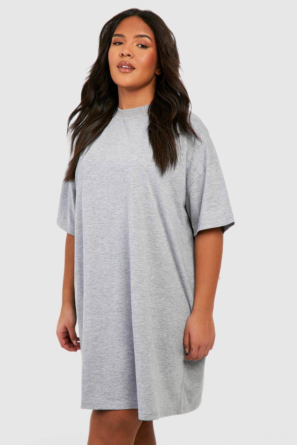 Plus Cotton Short Sleeve T-Shirt Dress