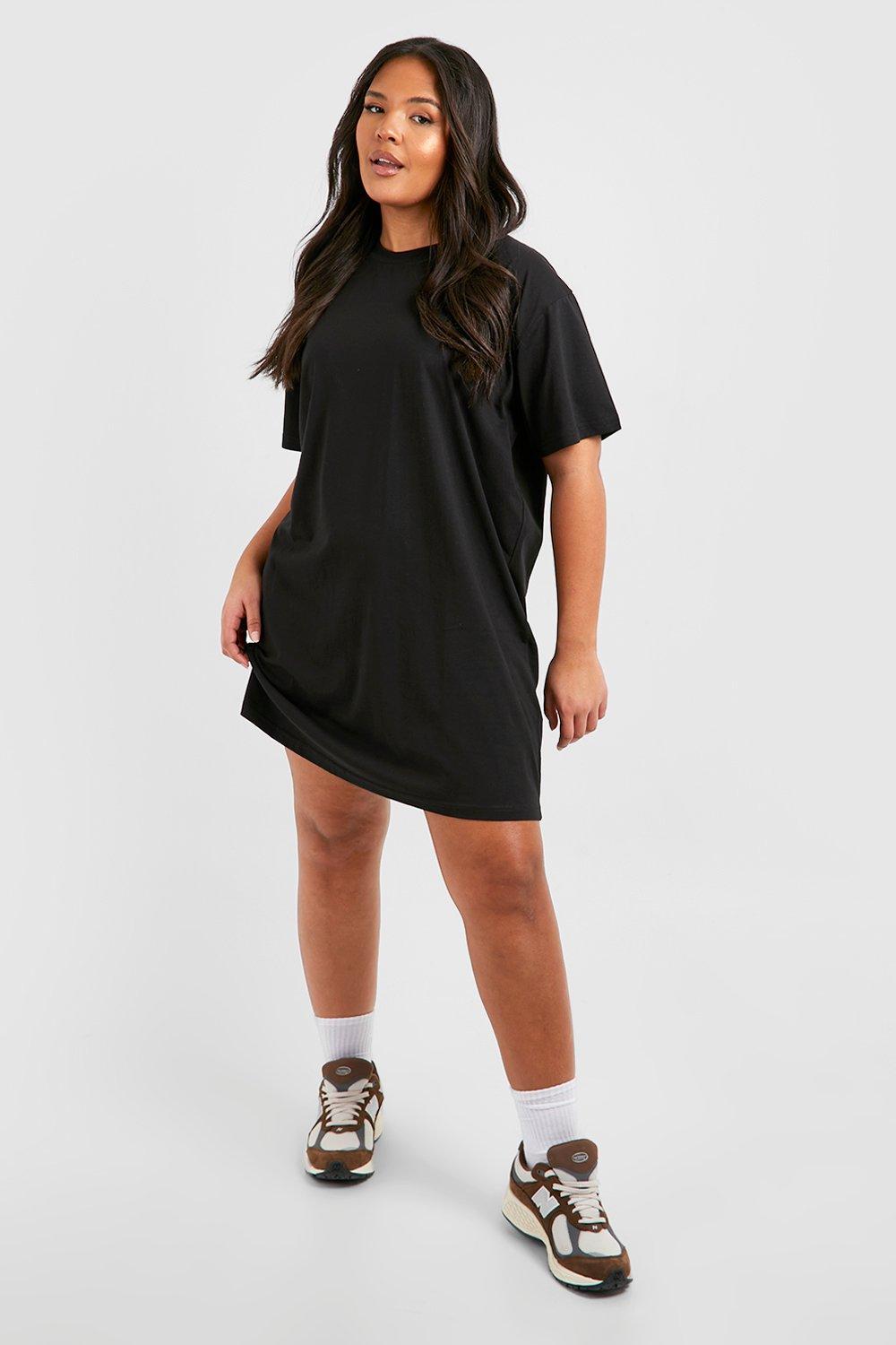 Plus Cotton Short Sleeve T-Shirt Dress | boohoo USA