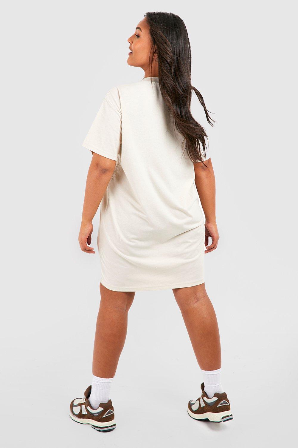 Plus Cotton Short Sleeve Oversized T-Shirt Dress