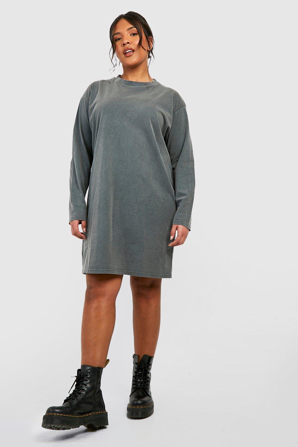 Gray long sleeve t cheap shirt dress