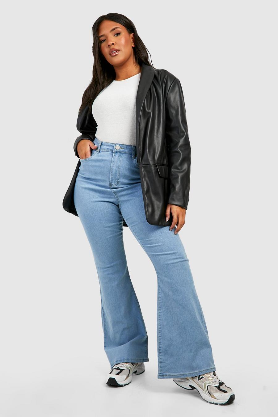 Jeans a zampa Plus Size in denim, Light wash image number 1