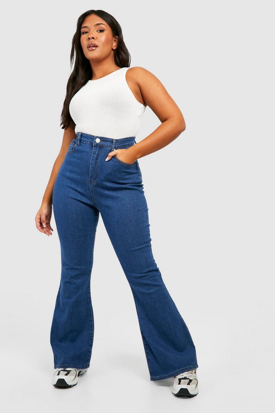 Jeans a zampa Plus Size in denim, Mid wash image number 1
