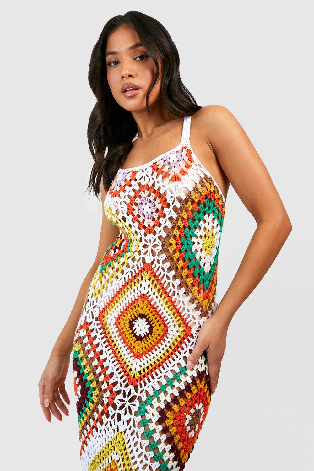 Crochet 2024 dress boohoo