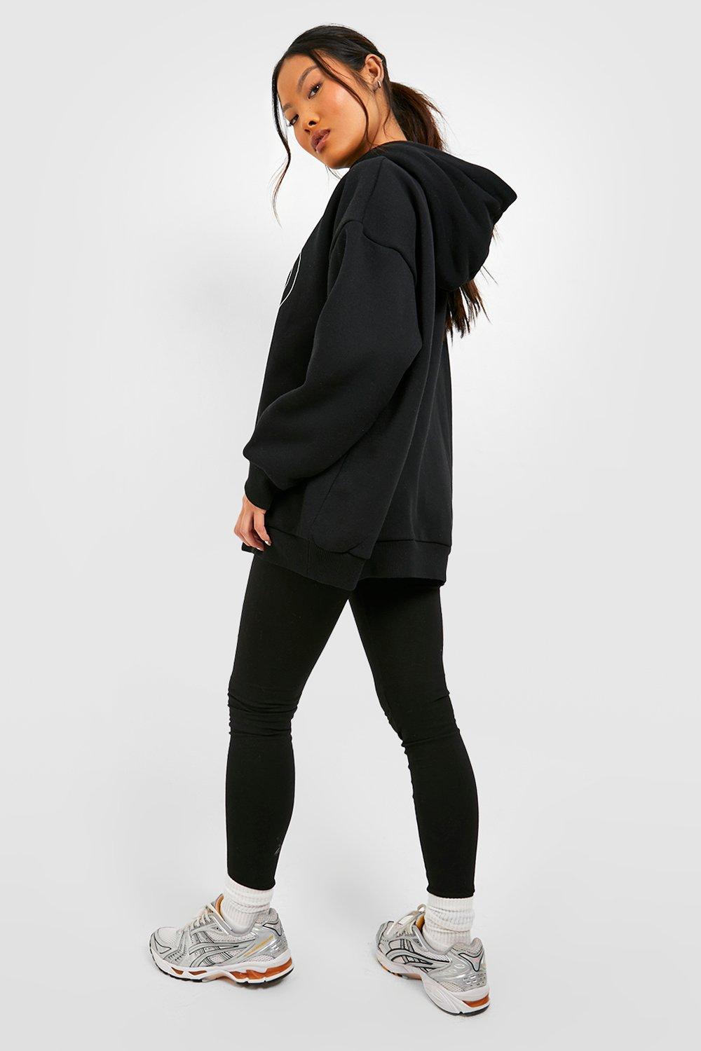 Petite Jersey Knit Slogan Oversized Hoodie And Leggings Tracksuit