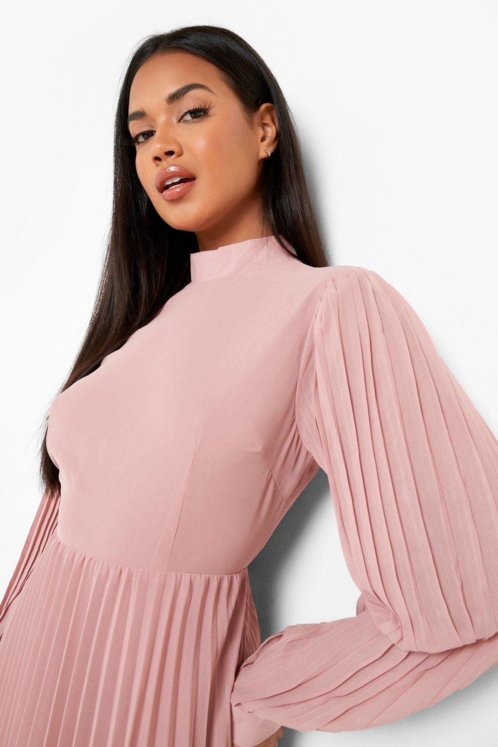 Boohoo pleated clearance dress