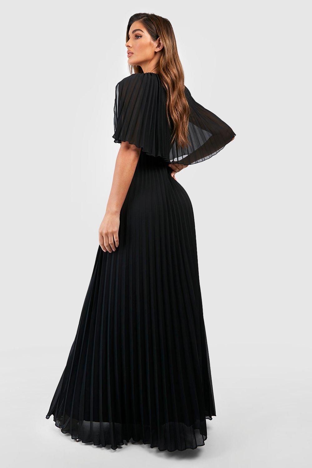 Boohoo chiffon cape on sale detail maxi dress