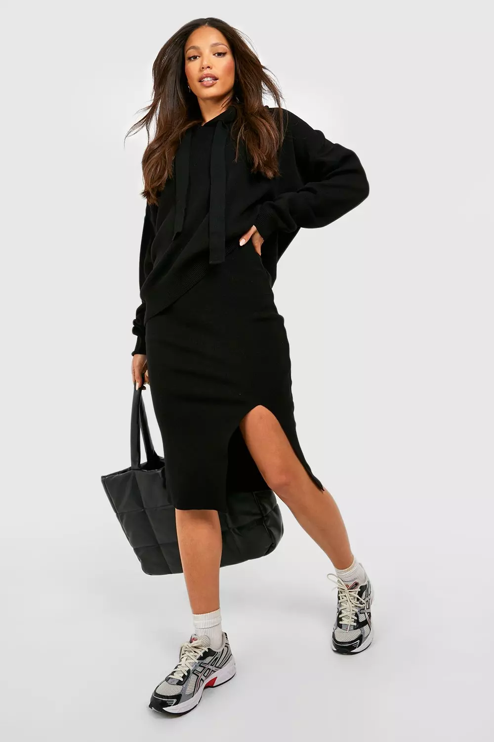 Oversized hoodie hot sale and skirt