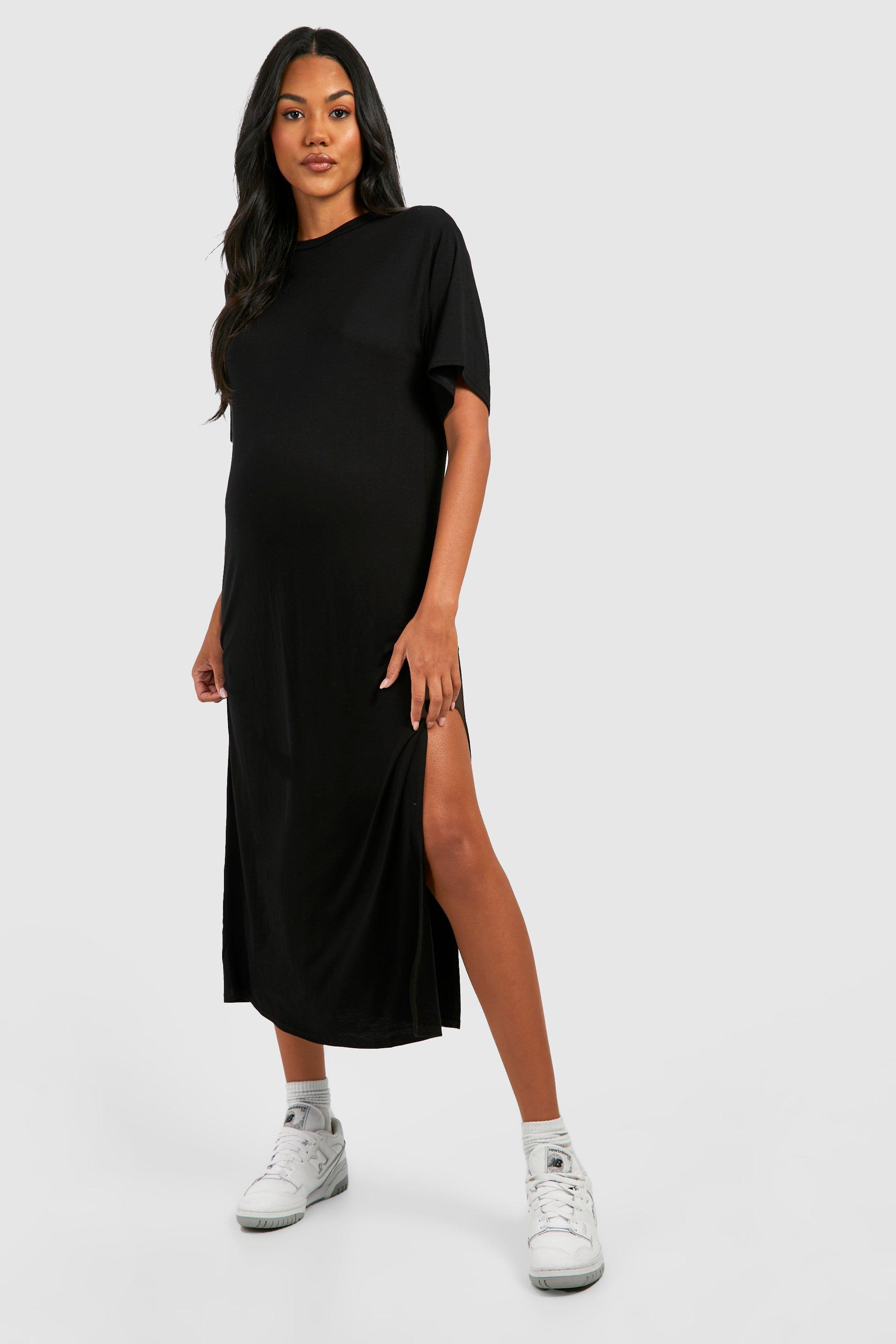 Maternity T-shirt Midaxi Dress | Boohoo UK