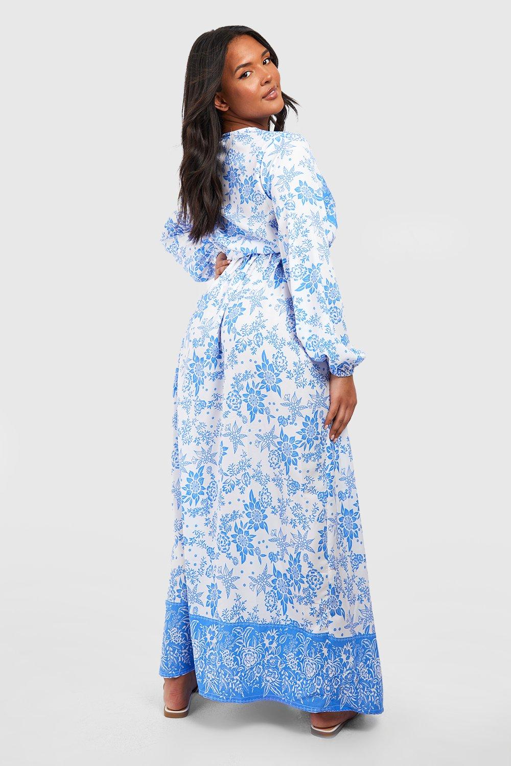 Ladies blue hot sale maxi dress