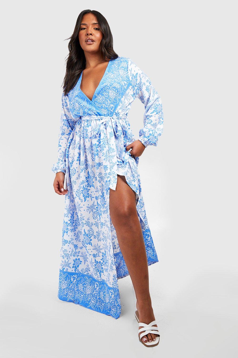 Pink and blue on sale plus size dress