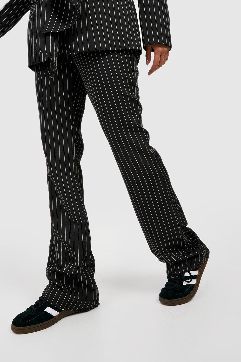 Heartbreak pinstripe fit and flare pants in black and white - part of a set