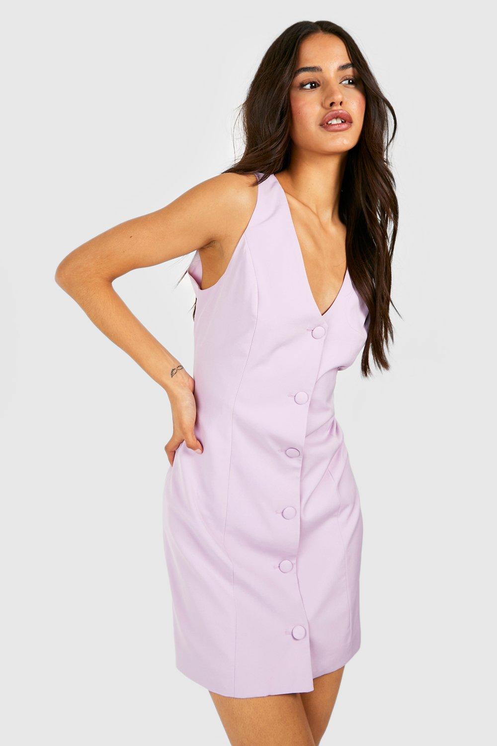 Button Front Halter Dress