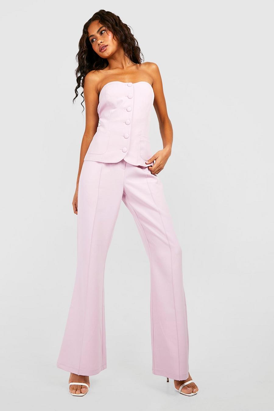 Lilac Fit & Flare Seam Front Tailored Trousers image number 1