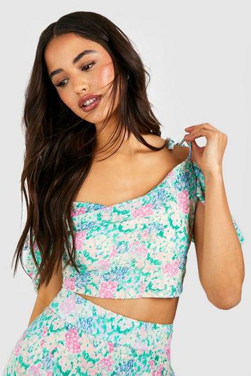 Ditsy Floral Cowl Neck Cami powder blue