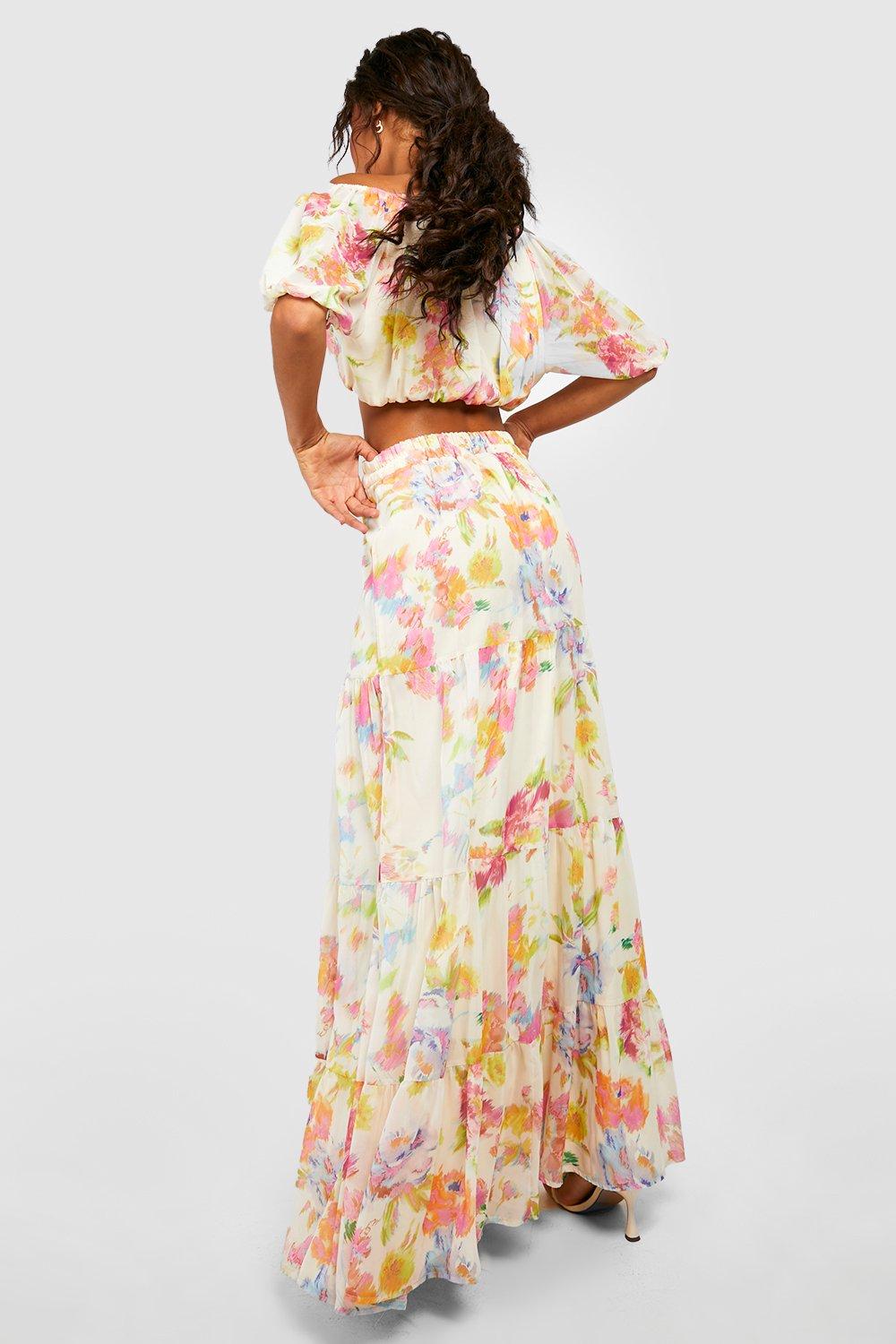 Gonna balze fiori on sale