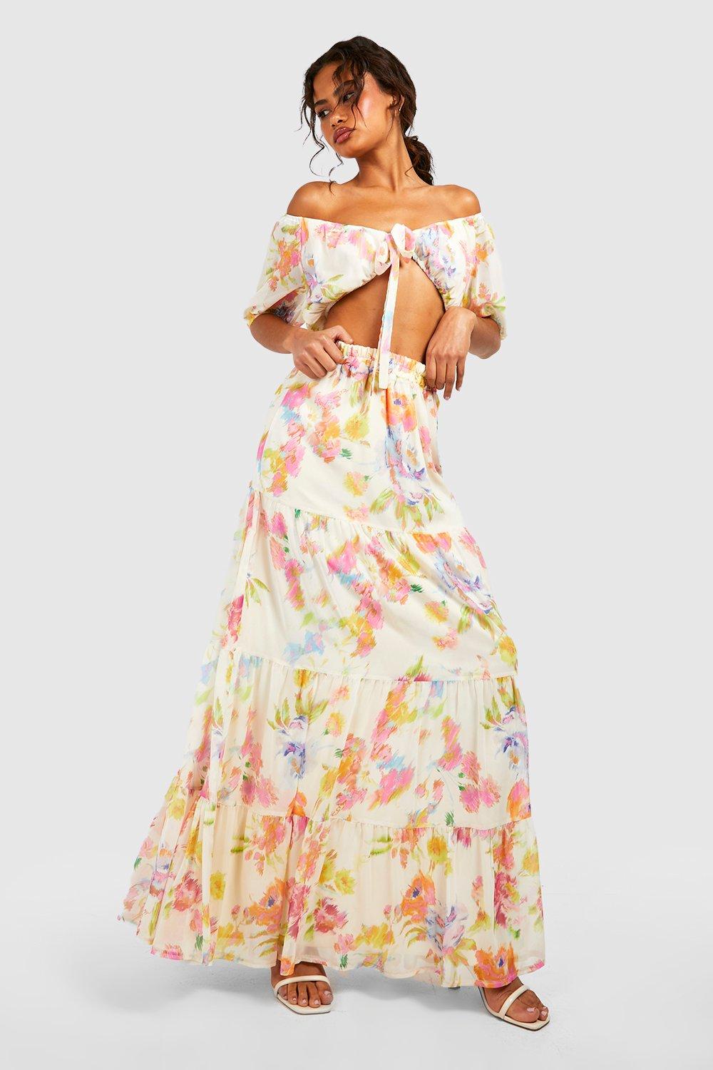 Floral floaty hot sale maxi dress