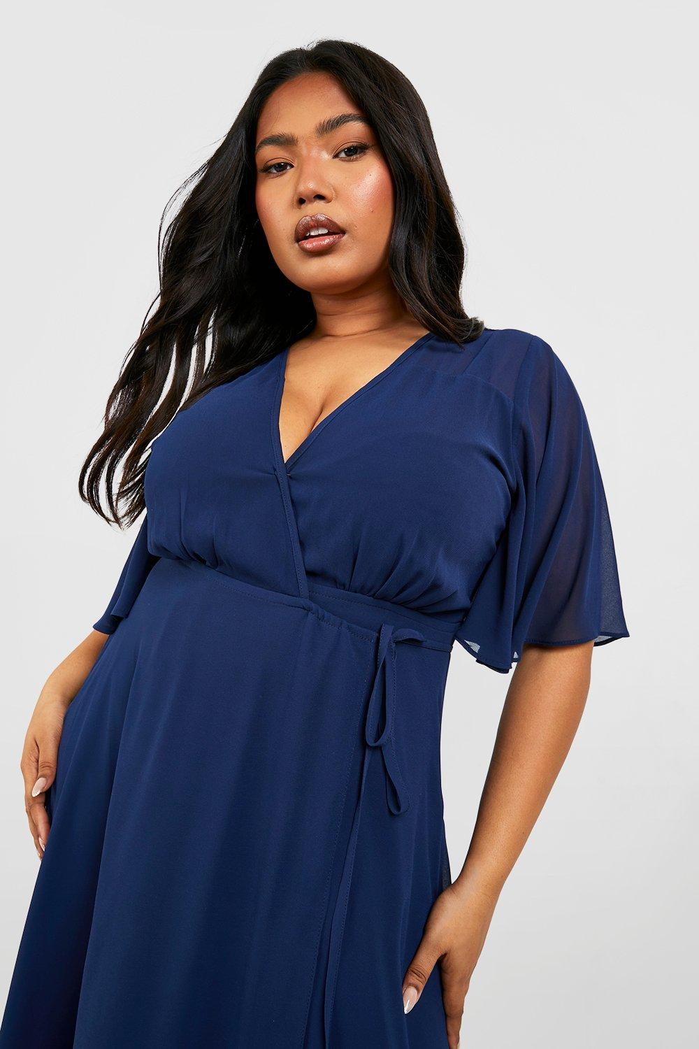 SHOWMALL Plus Size Tops for Women Cold Shoulder Clothes Navy Blue