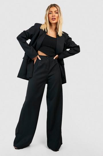 Relaxed Fit Slouchy Wide Leg Trousers black