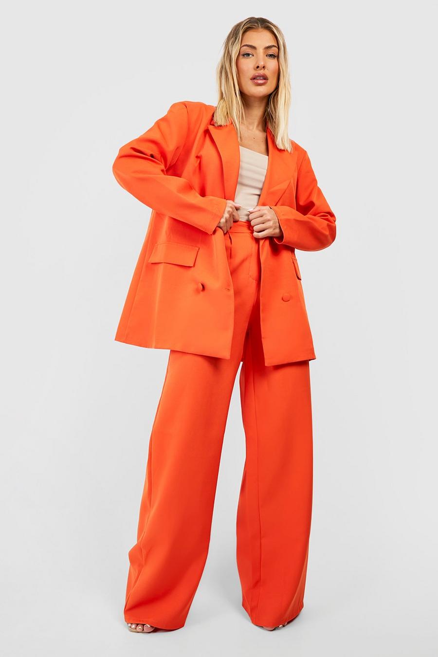 Orange Relaxed Fit Slouchy Wide Leg Pants image number 1