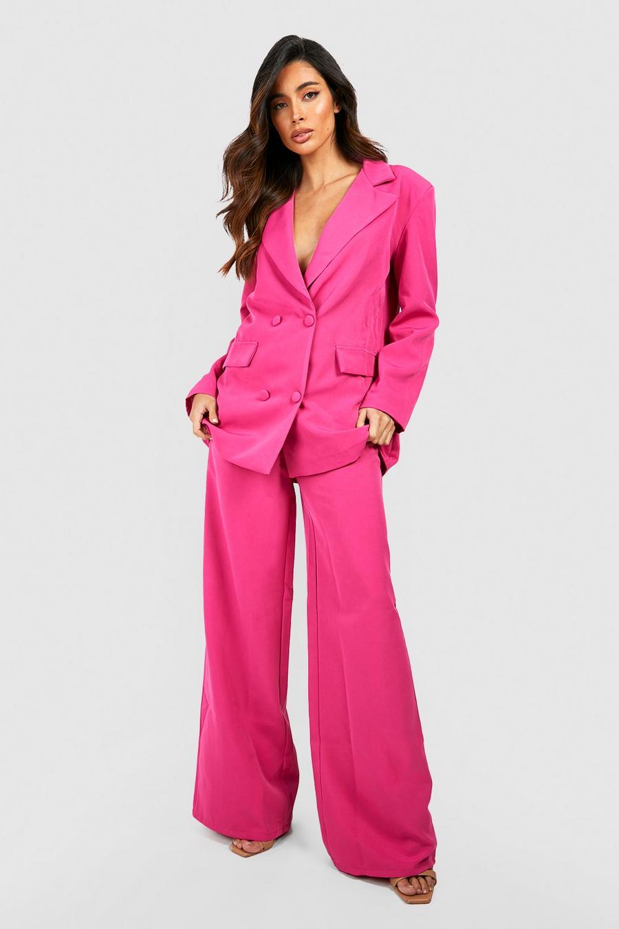 Bright pink Relaxed Fit Slouchy Wide Leg Trousers image number 1