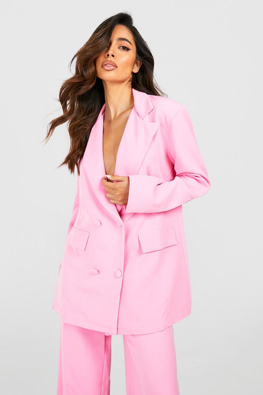 Candy pink Oversized Relaxed Fit Tailored Blazer