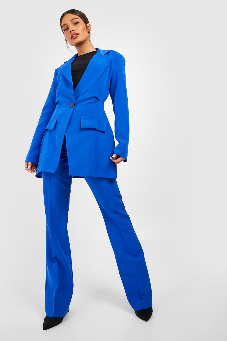 Cobalt azzurro Fit & Flare Seam Front Tailored Trousers