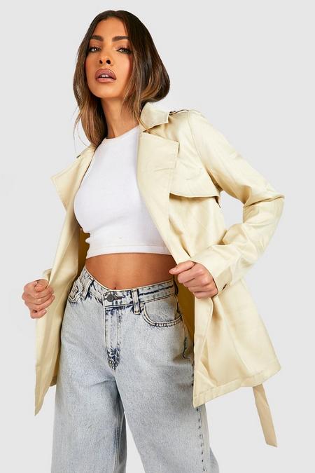 boohoo.com | Short Belted Trench Coat