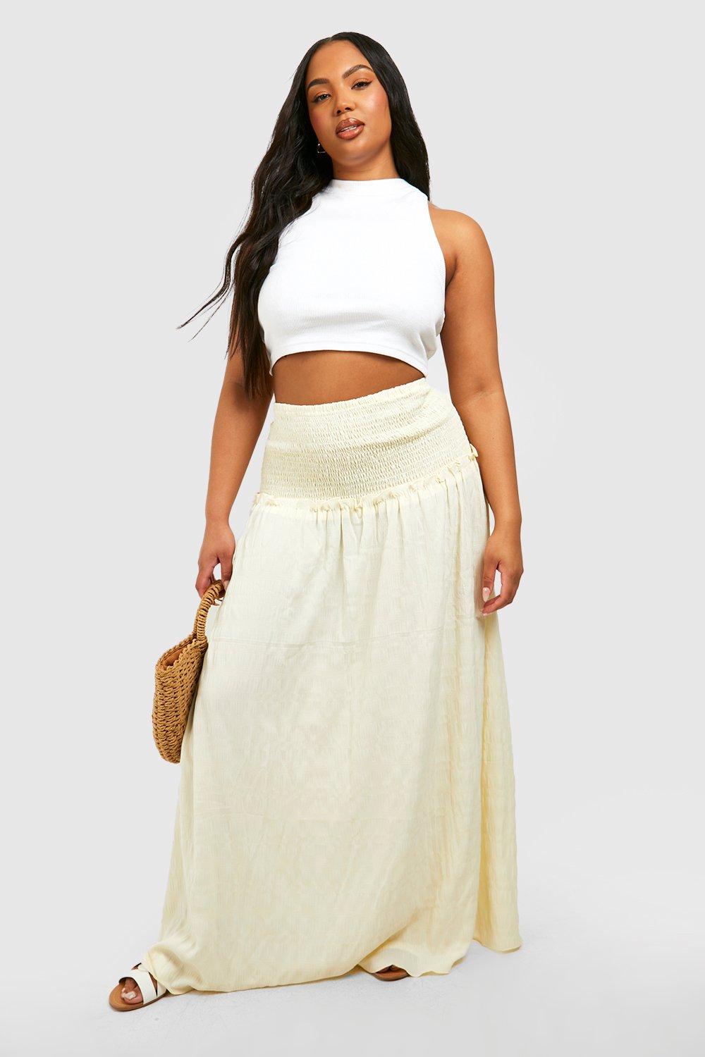 Plus size boho maxi skirt deals