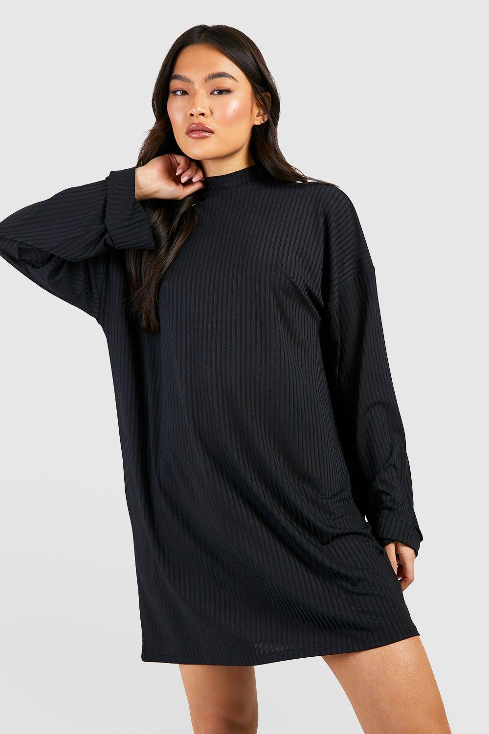 Black high neck jumper dress clearance