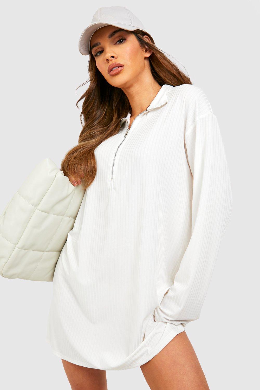 White shirt dress with on sale jumper