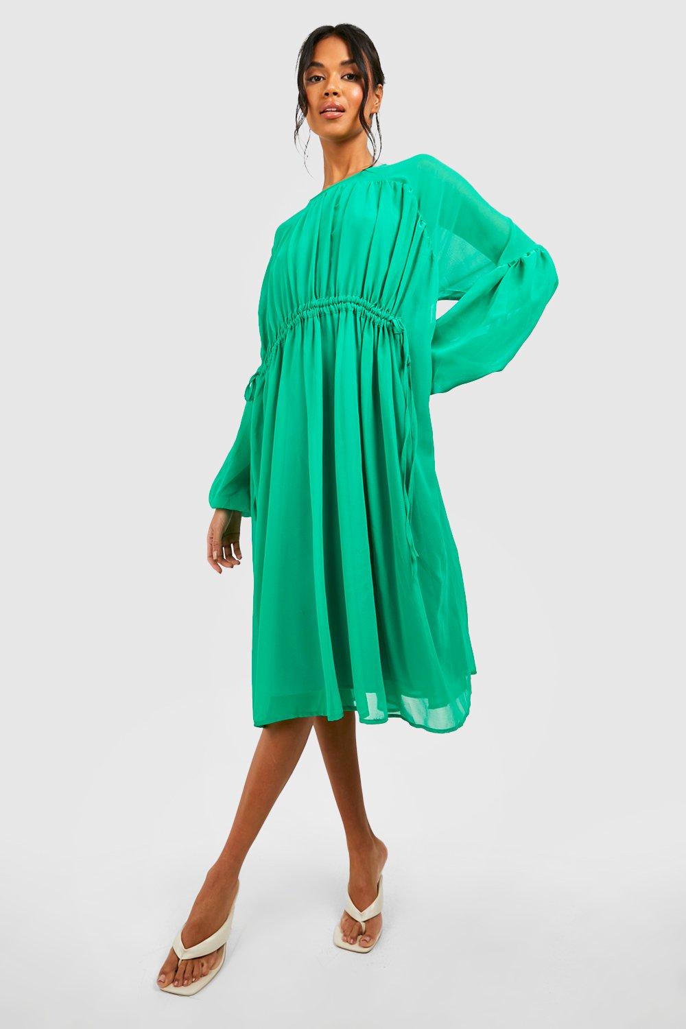 Gathered shop neckline dress