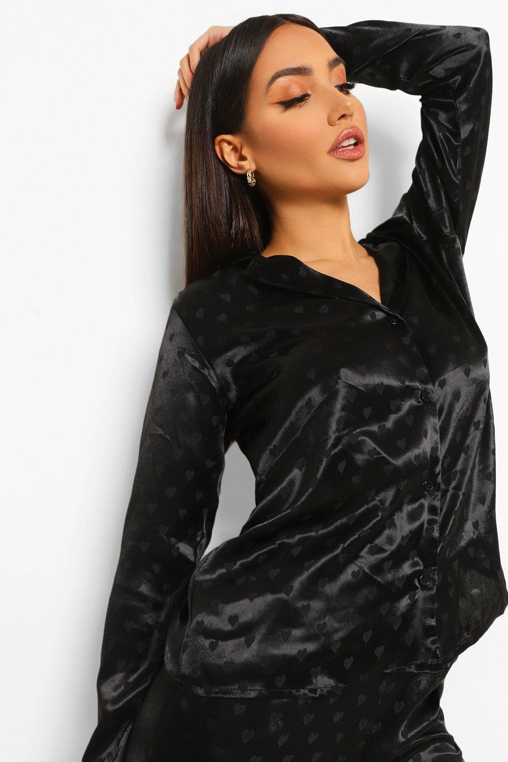 Boohoo black online pyjamas