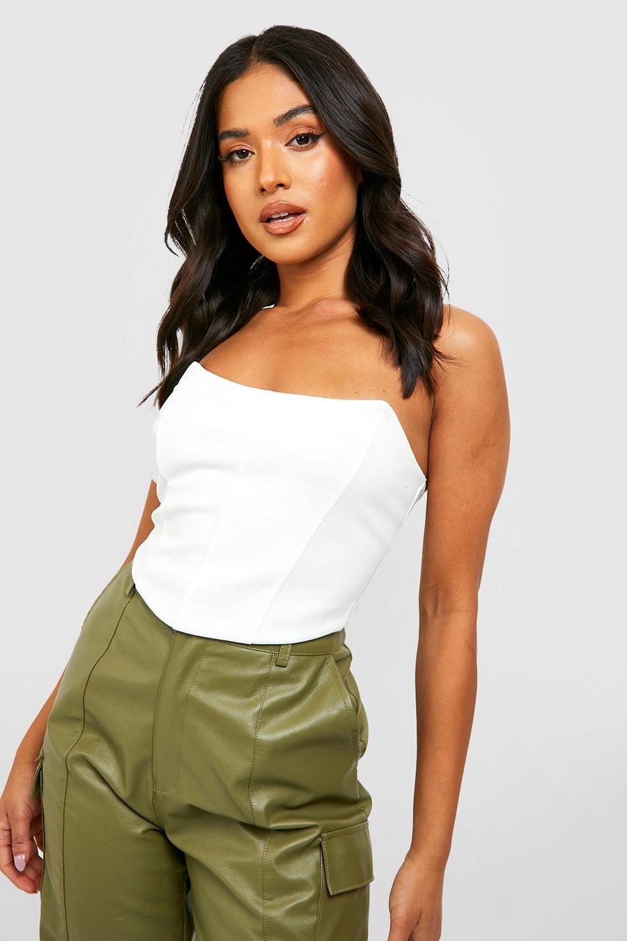 Buy Missguided White High Bust Point Corset Bralet online